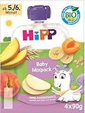 HiPP Bio Quetschie Mixpack,16 Stück (4er Pack mit je 4 x 90g), für Babys ab 5./6. Monat, vier leckere Geschmacksrichtungen, ohne Zuckerzusatz, in bester Bio-Qualität